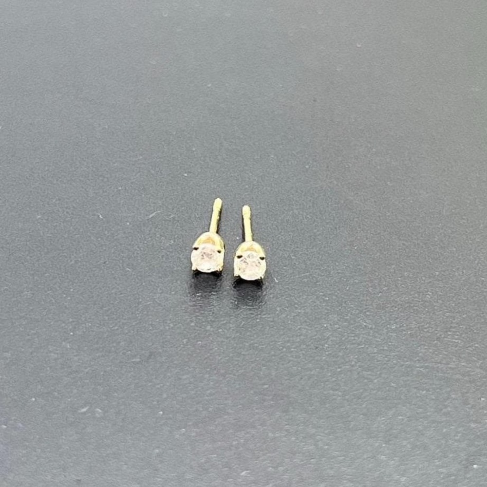 Classic‎ 14k Yellow Gold Prong Set Diamond Stud Earrings, 3mm, .60 Grams